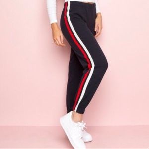 brandy melville red and white stripe sweatpants